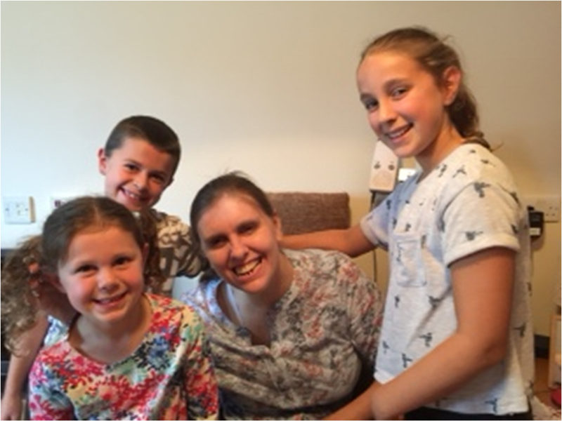 Lucy Thurlow laughing all afternoon with her family