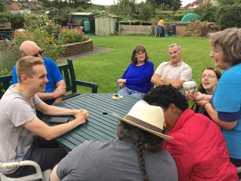 Ruth Wright (right) with the group members