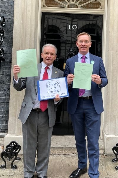 Peter McCabe and Chris Bryant MP outside 10 Downing Street